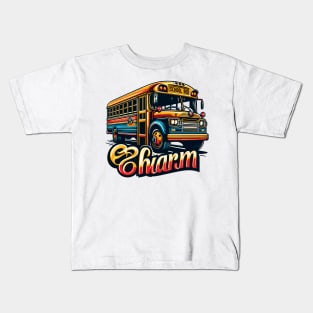 School Bus Charm Kids T-Shirt